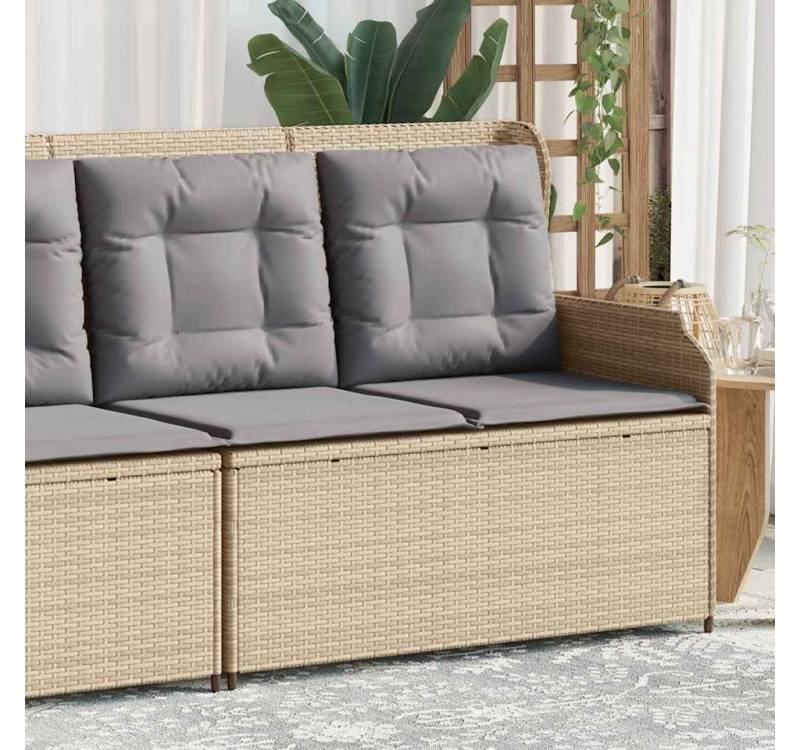 vidaXL Gartenbank, Gartenbank Verstellbar mit Kissen Beige Poly Rattan vidaXL Gartenbank, Gartenbank Verstellbar mit Kissen Beige Poly Rattan von vidaXL