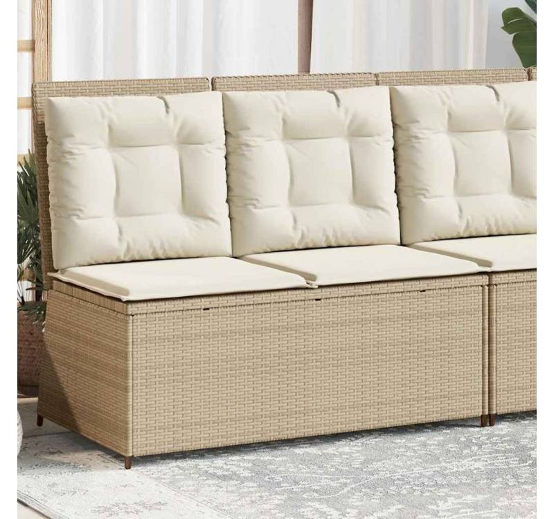 vidaXL Gartenbank, Gartenbank Verstellbar mit Kissen Beige Poly Rattan vidaXL Gartenbank, Gartenbank Verstellbar mit Kissen Beige Poly Rattan von vidaXL
