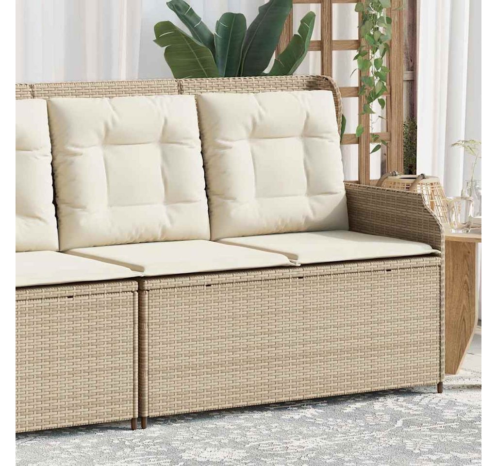 vidaXL Gartenbank, Gartenbank Verstellbar mit Kissen Beige Poly Rattan vidaXL Gartenbank, Gartenbank Verstellbar mit Kissen Beige Poly Rattan von vidaXL