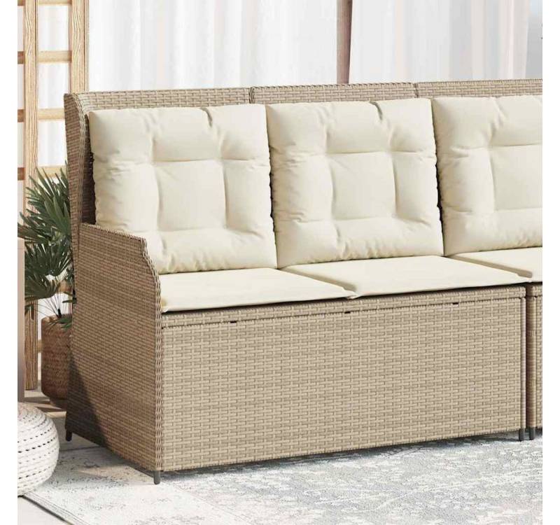 vidaXL Gartenbank, Gartenbank Verstellbar mit Kissen Beige Poly Rattan vidaXL Gartenbank, Gartenbank Verstellbar mit Kissen Beige Poly Rattan von vidaXL