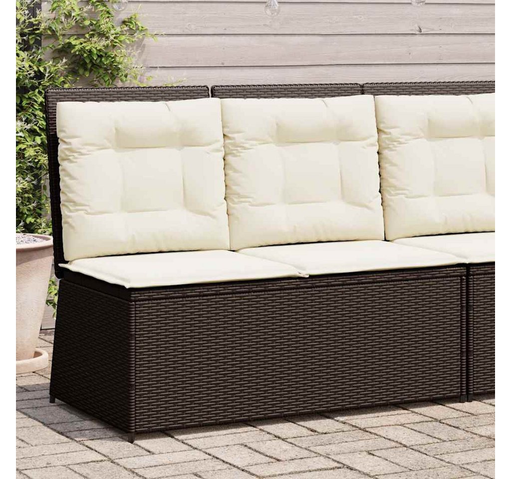 vidaXL Gartenbank, Gartenbank Verstellbar mit Kissen Braun Poly Rattan vidaXL Gartenbank, Gartenbank Verstellbar mit Kissen Braun Poly Rattan von vidaXL