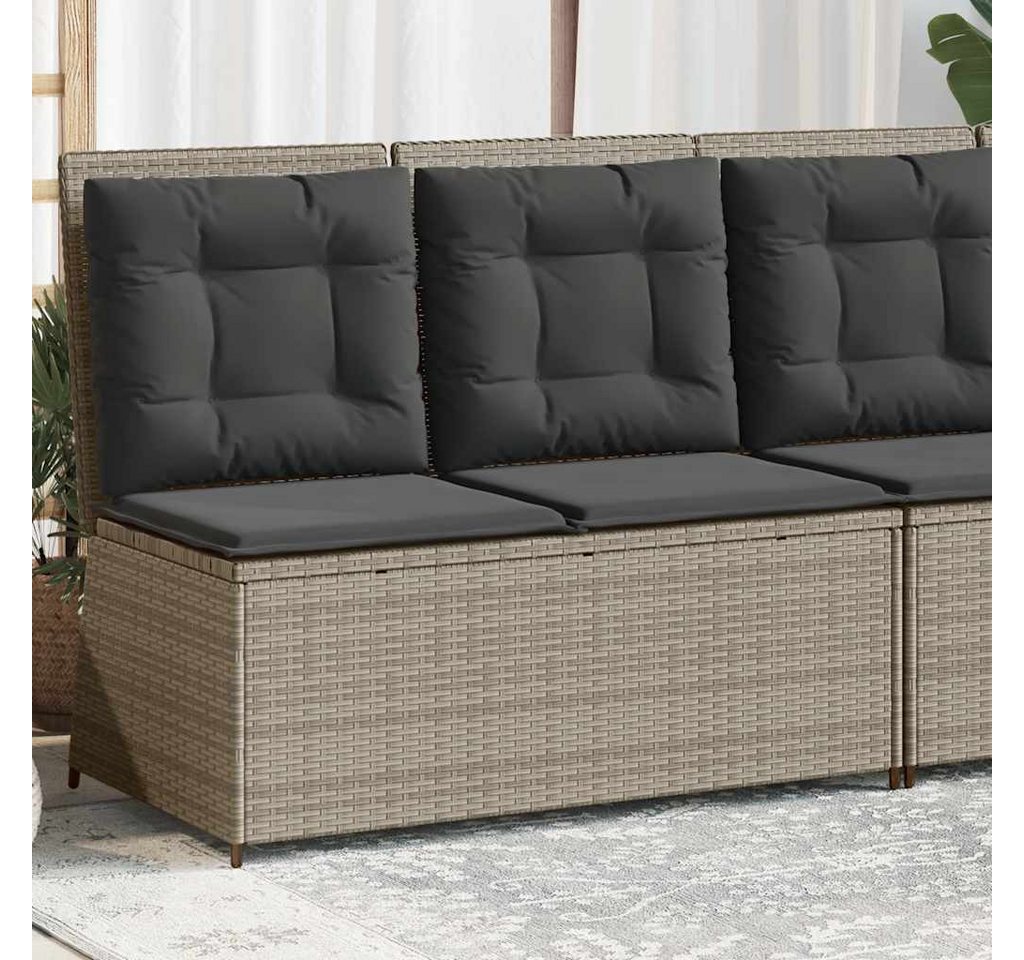 vidaXL Gartenbank, Gartenbank Verstellbar mit Kissen Hellgrau Poly Rattan vidaXL Gartenbank, Gartenbank Verstellbar mit Kissen Hellgrau Poly Rattan von vidaXL