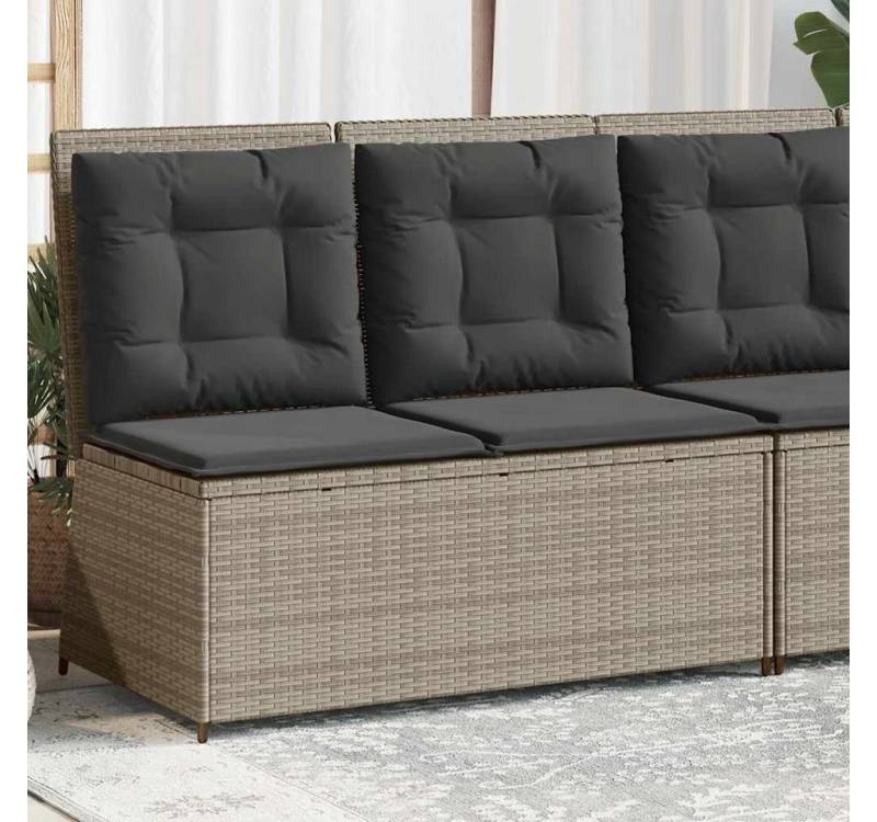 vidaXL Gartenbank, Gartenbank Verstellbar mit Kissen Hellgrau Poly Rattan vidaXL Gartenbank, Gartenbank Verstellbar mit Kissen Hellgrau Poly Rattan von vidaXL