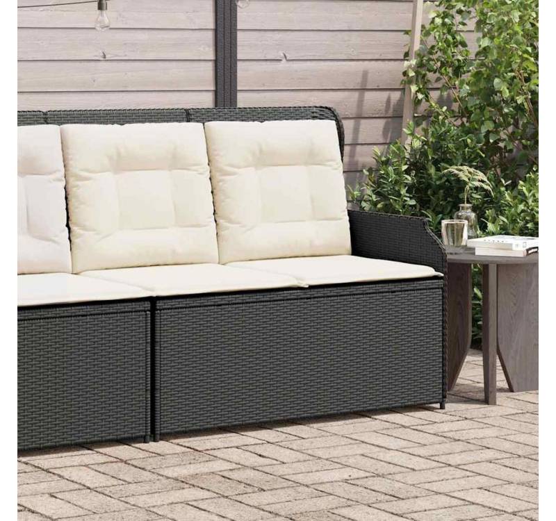 vidaXL Gartenbank, Gartenbank Verstellbar mit Kissen Schwarz Poly Rattan vidaXL Gartenbank, Gartenbank Verstellbar mit Kissen Schwarz Poly Rattan von vidaXL