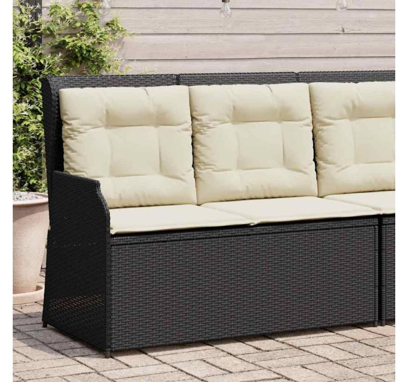 vidaXL Gartenbank, Gartenbank Verstellbar mit Kissen Schwarz Poly Rattan vidaXL Gartenbank, Gartenbank Verstellbar mit Kissen Schwarz Poly Rattan von vidaXL
