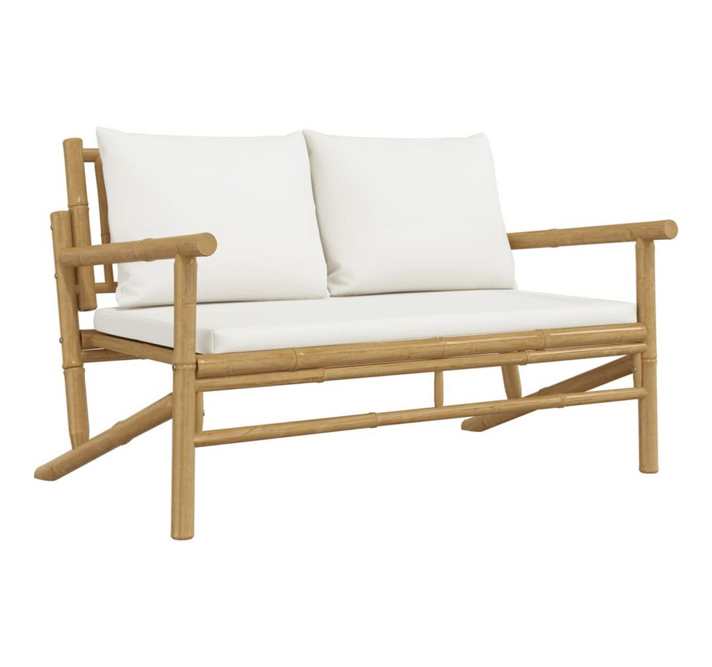 vidaXL Gartenbank, Outdoor Bank mit Cremeweißen Kissen Bambus vidaXL Gartenbank, Outdoor Bank mit Cremeweißen Kissen Bambus von vidaXL