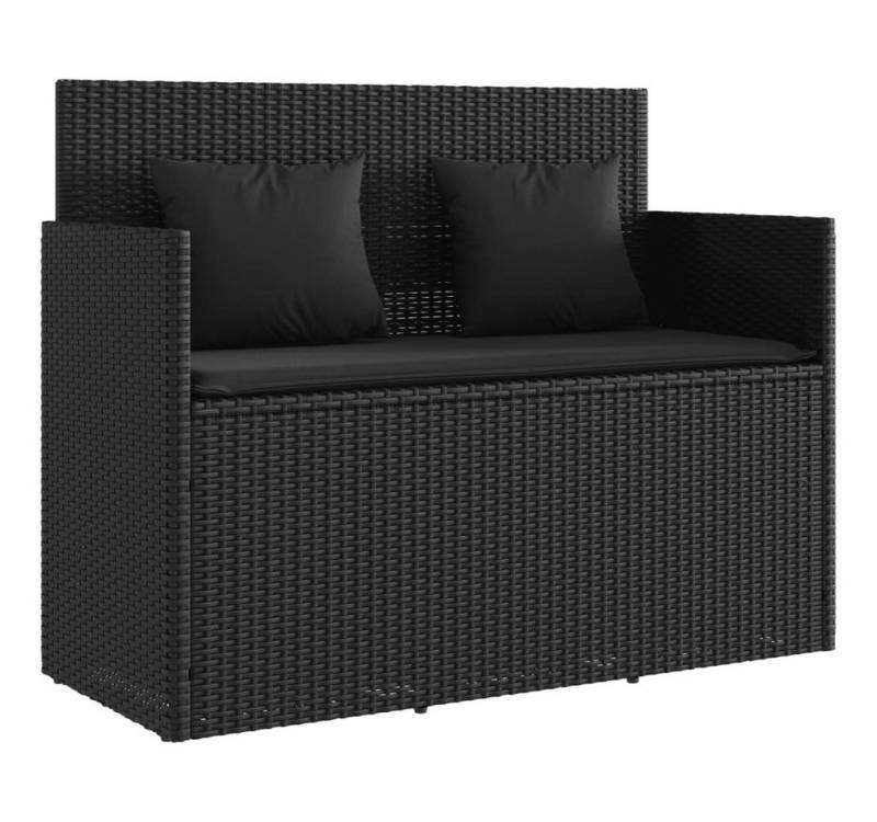 vidaXL Gartenbank, Outdoor Bank mit Kissen Schwarz Poly Rattan vidaXL Gartenbank, Outdoor Bank mit Kissen Schwarz Poly Rattan von vidaXL