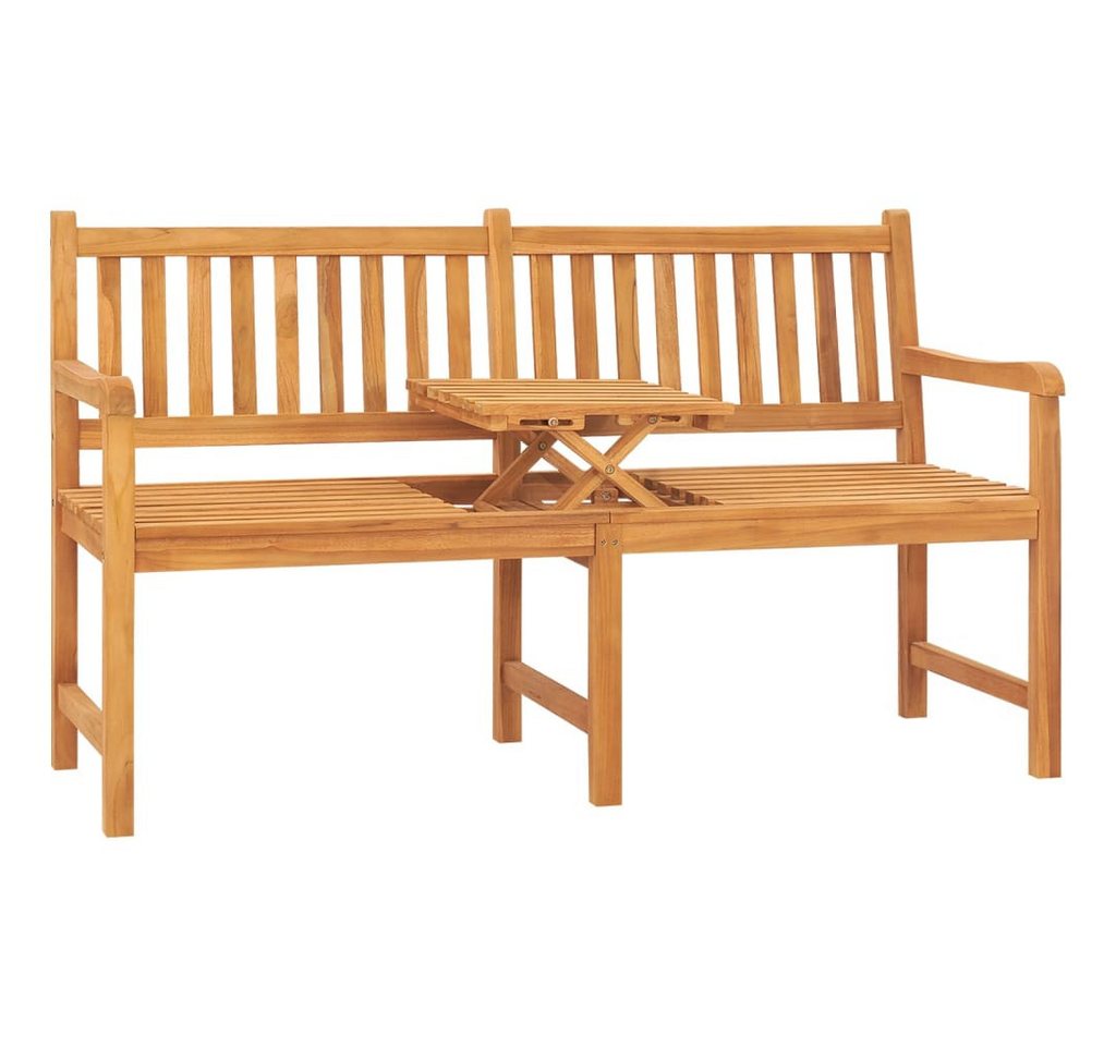 vidaXL Gartenbank Gartenbank 3-Sitzer mit Tisch 150 cm Massivholz Teak von vidaXL