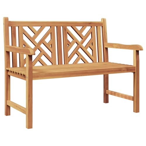 vidaXL Gartenbank - Bequeme Sitzgelegenheit für draußen, aus Teakholz, rustikaler Look, für die Terrasse, ergonomisch, wetterfest, ideal zum Chillen von vidaXL