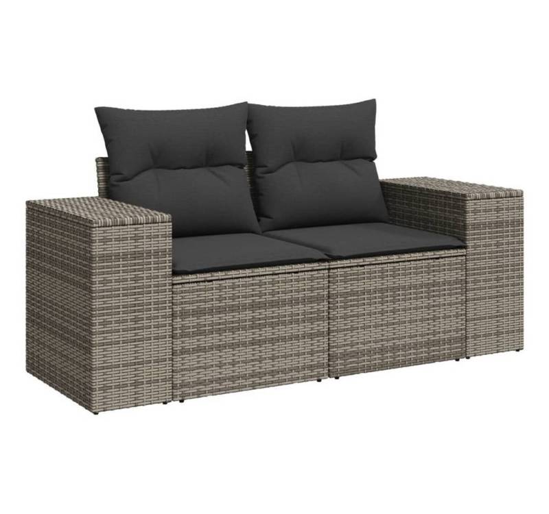 vidaXL Gartenbank Gartenbank Gartensofa Loungesofa mit Kissen 2-Sitzer mit Kissen Grau P von vidaXL