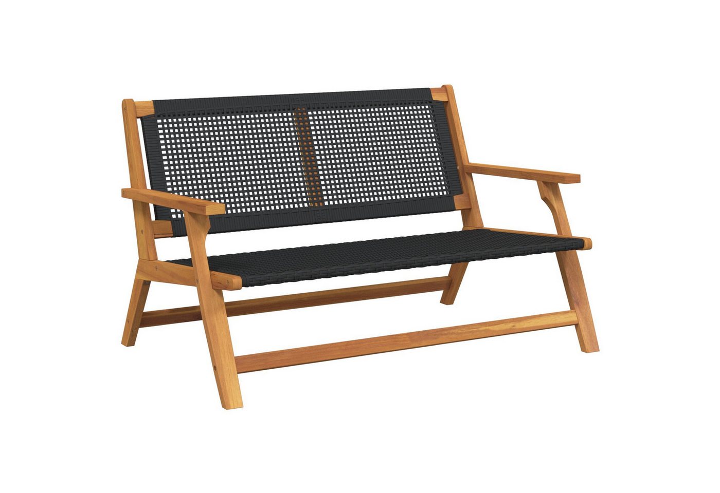 vidaXL Gartenbank Gartenbank Schwarz 122x76x73,5 cm Vollholz Akazie von vidaXL