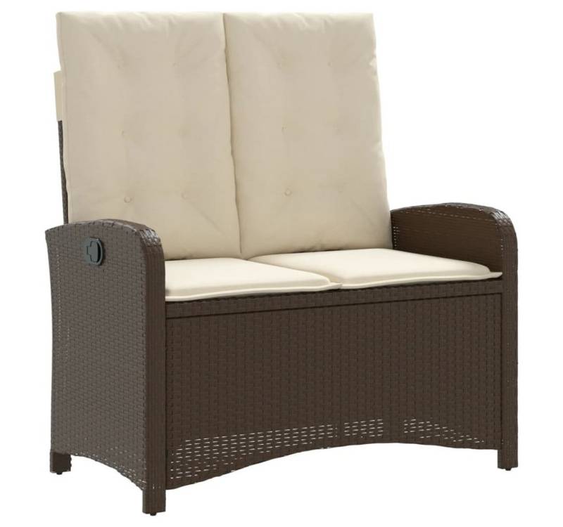 vidaXL Gartenbank Gartenbank Verstellbar mit Kissen Braun Poly Rattan (1-St) von vidaXL