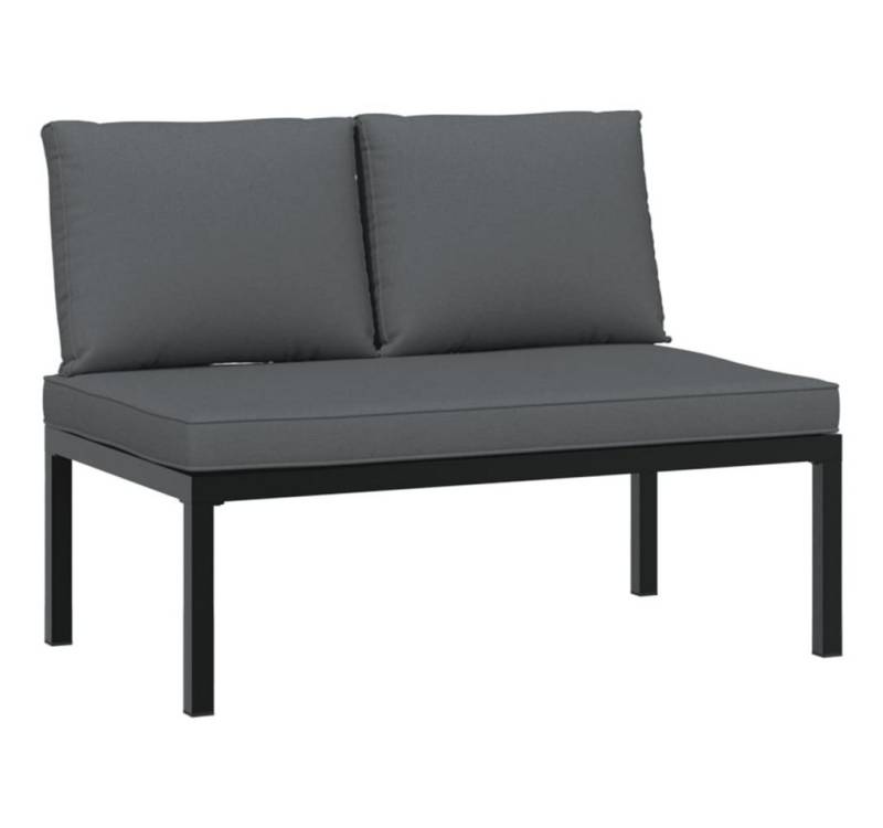 vidaXL Gartenbank Gartenbank mit Kissen Schwarz Aluminium (1-St) von vidaXL