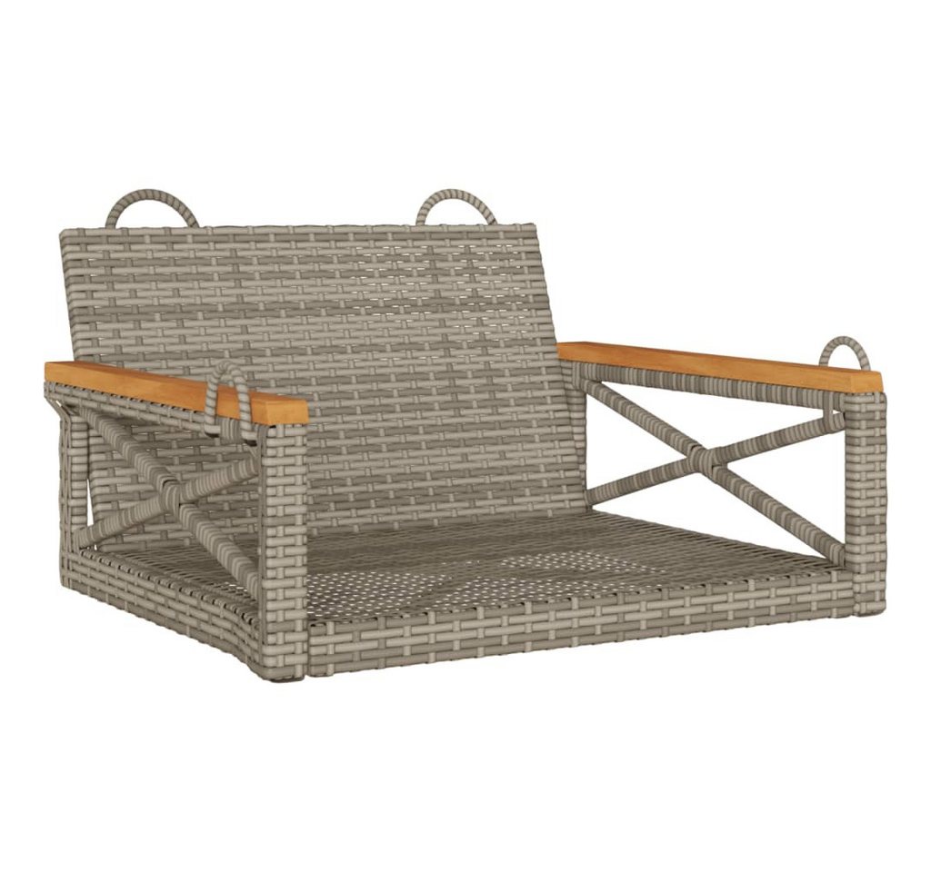 vidaXL Gartenbank Hängesessel Grau 63x62x40 cm Poly Rattan (1-St) von vidaXL