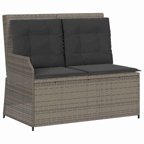 vidaXL Gartenbank Liegen Möbel für draußen, Bequeme Sitzgelegenheiten für Terrasse oder Garten, aus modernem Poly-Rattan, mit Verstellbarer Rückenlehne von vidaXL