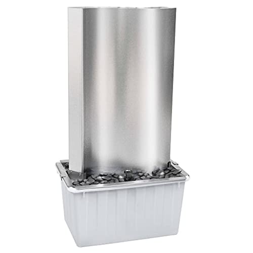vidaXL Gartenbrunnen mit LED Beleuchtung Springbrunnen Garten Terrasse Deko Brunnen Zierbrunnen Wasserspiel Silbern 60,2x37x122,1cm Edelstahl von vidaXL