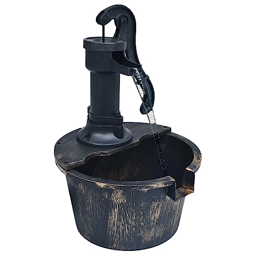 vidaXL Gartenbrunnen mit Wasserpumpe Schlauch Pumpe Springbrunnen Wasserspiel Zierbrunnen Wasserfall Brunnen Gartendeko IPX8 29,5x45cm von vidaXL