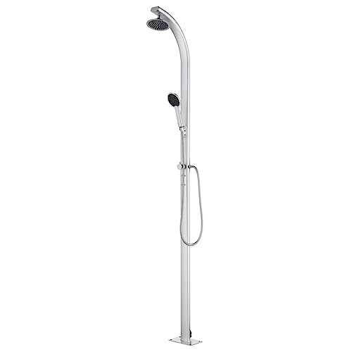 vidaXL Gartendusche Chrom-Zinkknopf Pooldusche Campingdusche Außendusche Camping Pool Außen Dusche Regendusche Terrasse 215cm Aluminium von vidaXL