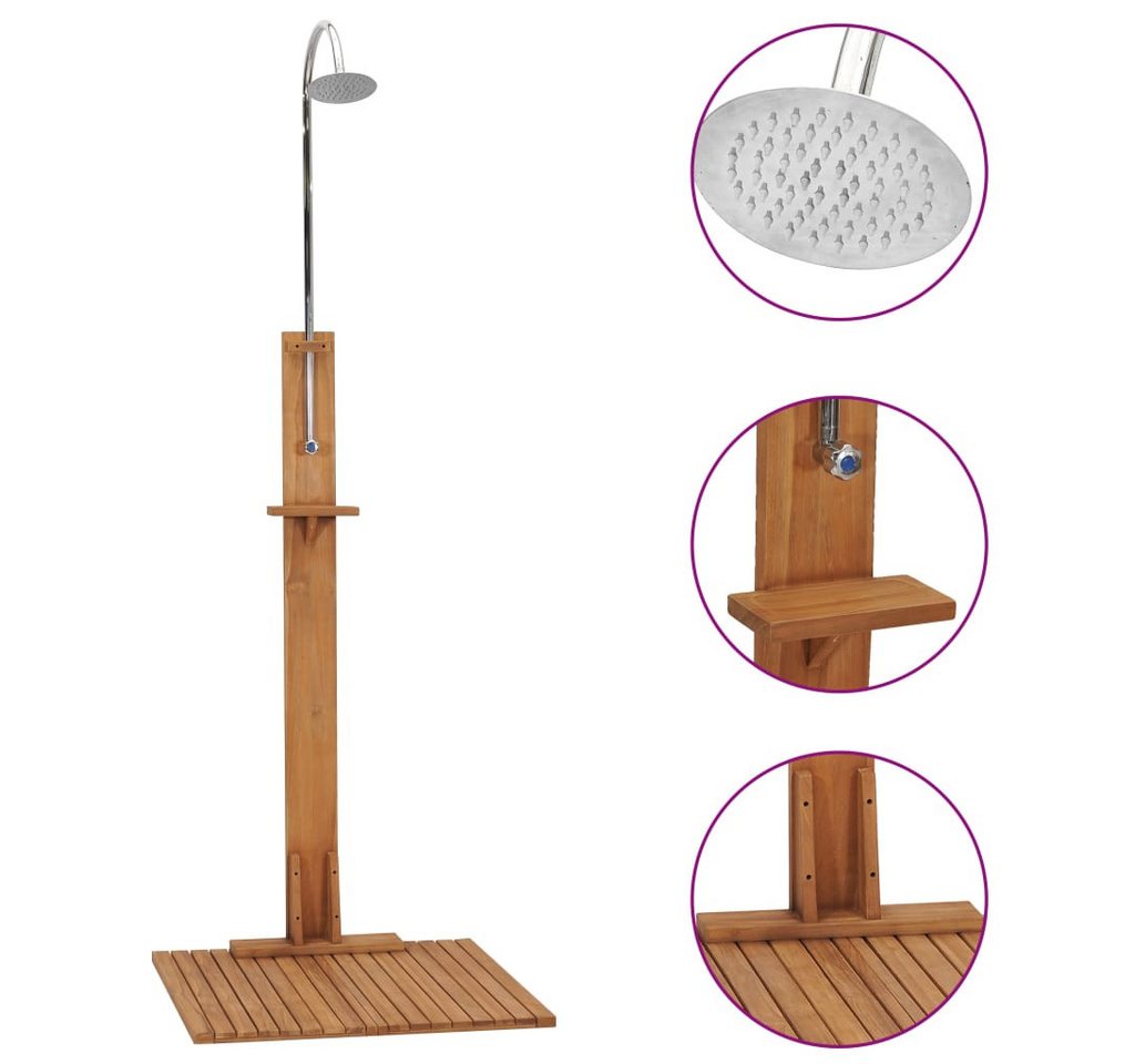 vidaXL Gartendusche Gartendusche 75x75x210 cm Massivholz Teak Holz vidaXL Gartendusche Gartendusche 75x75x210 cm Massivholz Teak Holz von vidaXL