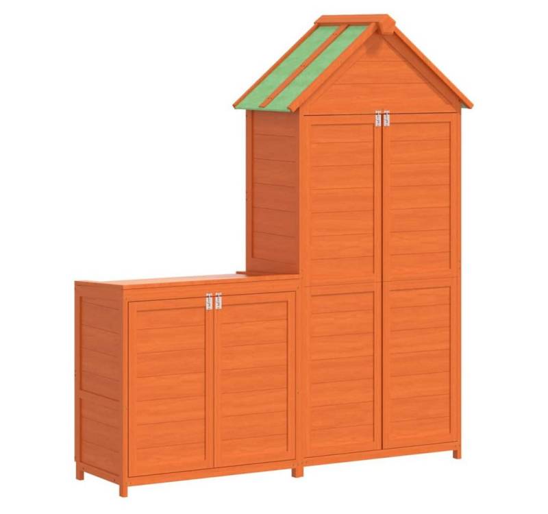 vidaXL Gartenhaus 2-tlg. Geräteschuppen-Set Braun Massivholz Kiefer von vidaXL