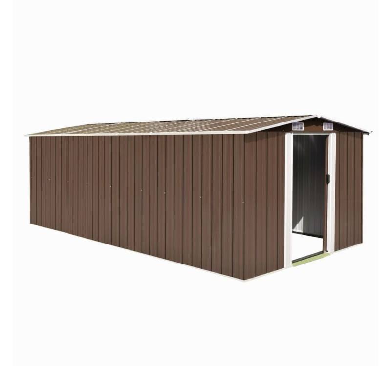 vidaXL Gartenhaus Gerätehaus 257x489x181 cm Metall Braun von vidaXL