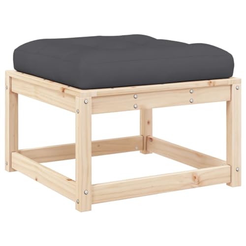 vidaXL Gartenhocker, Hocker Modular mit Latten-Design, Fußhocker mit Kissen, Sitzhocker Ottomane Couchtisch Gartenmöbel, Massivholz Kiefer von vidaXL