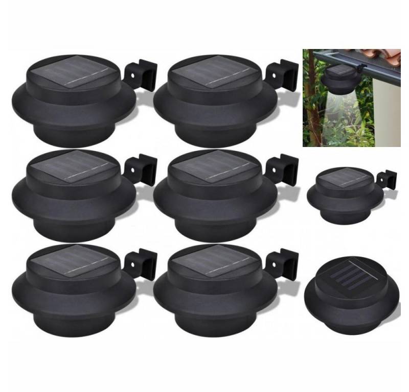 vidaXL Gartenleuchte 6x Außenlampe Sonnenlichtset Zaunlicht Schwarz Gartenlampe Gartenleuch von vidaXL