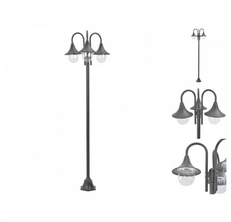 vidaXL Gartenleuchte Garten-Pollerleuchte E27 220 cm Aluminium 3-Laterne Bronze Gartenlampe vidaXL Gartenleuchte Garten-Pollerleuchte E27 220 cm Aluminium 3-Laterne Bronze Gartenlampe von vidaXL