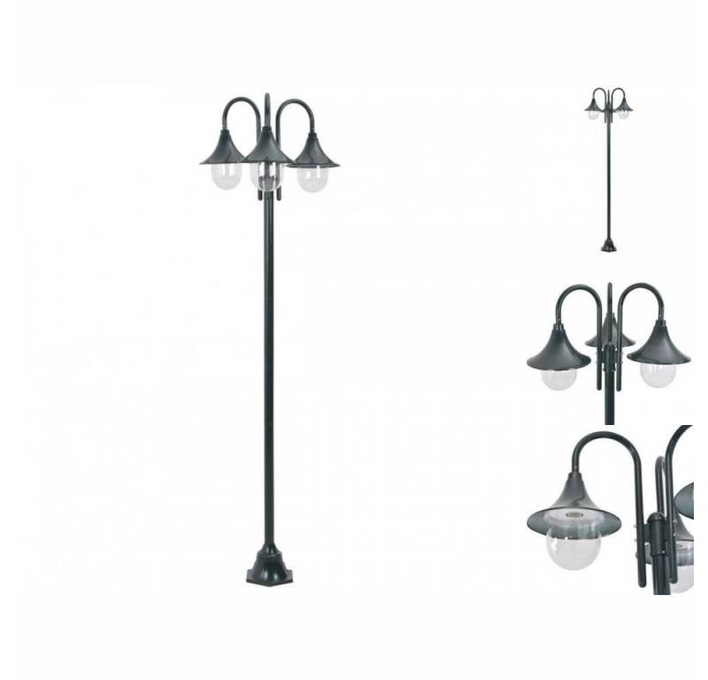 vidaXL Gartenleuchte Garten-Pollerleuchte E27 220 cm Aluminium 3-Laterne Dunkelgrün Gartenl von vidaXL
