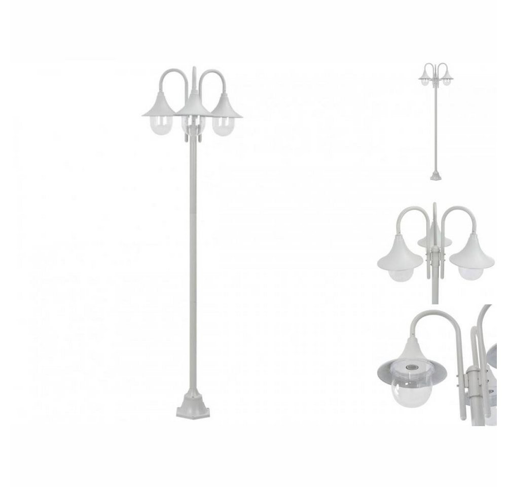 vidaXL Gartenleuchte Garten-Pollerleuchte E27 220 cm Aluminium 3-Laterne Weiß Gartenlampe G vidaXL Gartenleuchte Garten-Pollerleuchte E27 220 cm Aluminium 3-Laterne Weiß Gartenlampe G von vidaXL