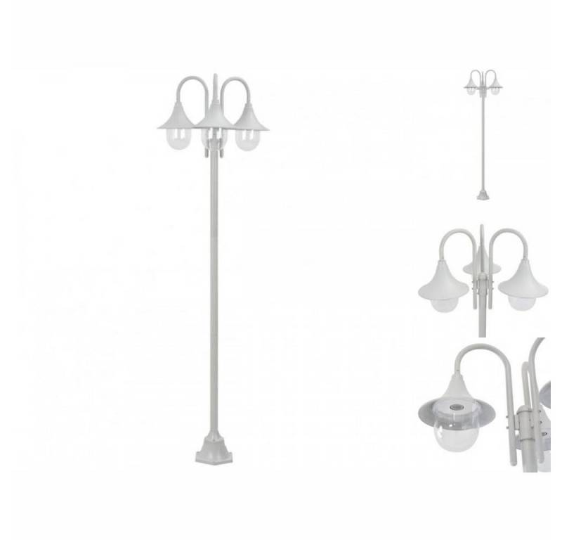 vidaXL Gartenleuchte Garten-Pollerleuchte E27 220 cm Aluminium 3-Laterne Weiß Gartenlampe G vidaXL Gartenleuchte Garten-Pollerleuchte E27 220 cm Aluminium 3-Laterne Weiß Gartenlampe G von vidaXL