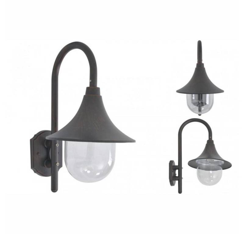 vidaXL Gartenleuchte Garten-Wandleuchte E27 42 cm Aluminium Bronze Gartenlampe Gartenleucht von vidaXL