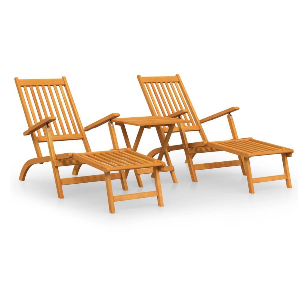 vidaXL Gartenliege, Sonnenliegen mit Fußteil und Tisch Massivholz Akazie vidaXL Gartenliege, Sonnenliegen mit Fußteil und Tisch Massivholz Akazie von vidaXL