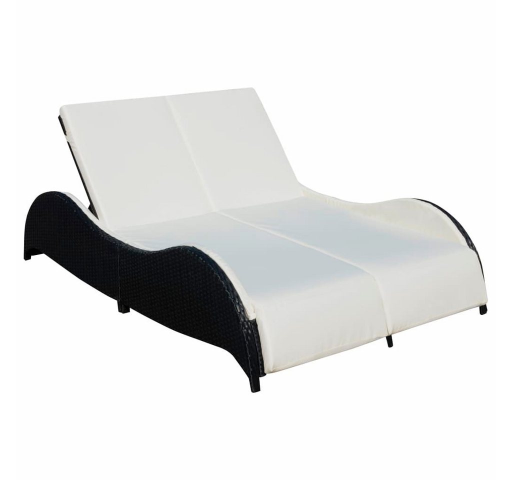 vidaXL Gartenliege Doppel Sonnenliege mit Auflage Polyrattan Schwarz Gartenliege 2-Person vidaXL Gartenliege Doppel Sonnenliege mit Auflage Polyrattan Schwarz Gartenliege 2-Person von vidaXL