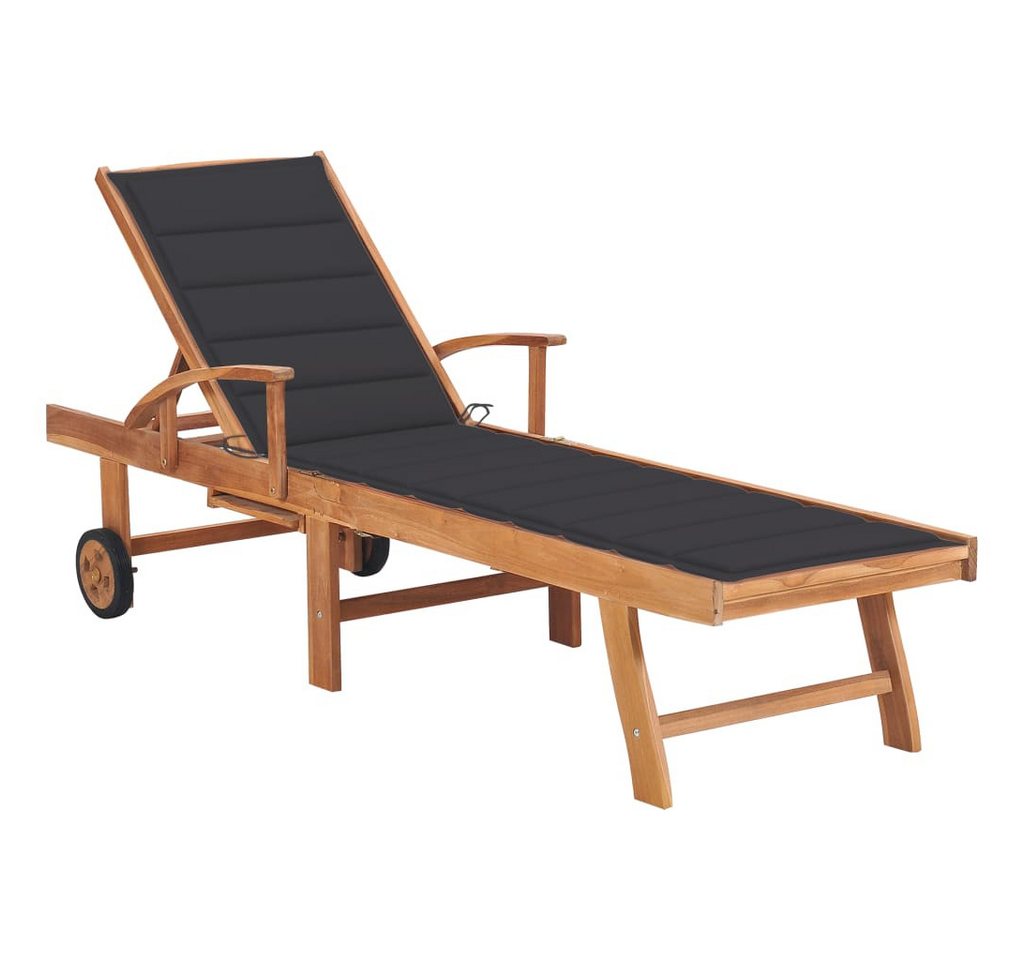 vidaXL Gartenliege Gartenliege Sonnenliege Rollliege mit Auflage Anthrazit Holzliege vers vidaXL Gartenliege Gartenliege Sonnenliege Rollliege mit Auflage Anthrazit Holzliege vers von vidaXL