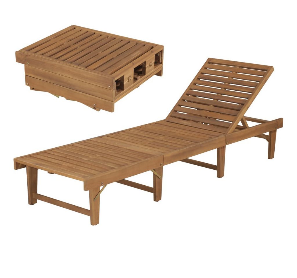 vidaXL Gartenliege Klappbare Sonnenliege Massivholz Akazie Gartenliege Holz vidaXL Gartenliege Klappbare Sonnenliege Massivholz Akazie Gartenliege Holz von vidaXL