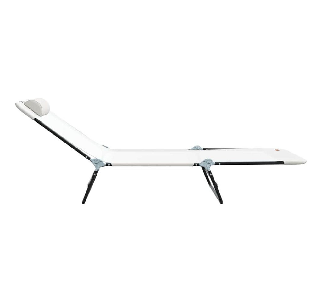 vidaXL Gartenliege Klappbare Sonnenliegen 2 Stück mit Kopfstütze Creme Textilene vidaXL Gartenliege Klappbare Sonnenliegen 2 Stück mit Kopfstütze Creme Textilene von vidaXL