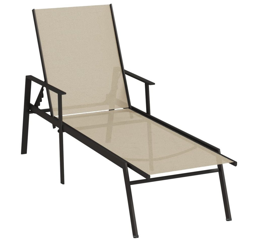 vidaXL Gartenliege Sonnenliege Stahl und Textilene Creme, 1 St. vidaXL Gartenliege Sonnenliege Stahl und Textilene Creme, 1 St. von vidaXL