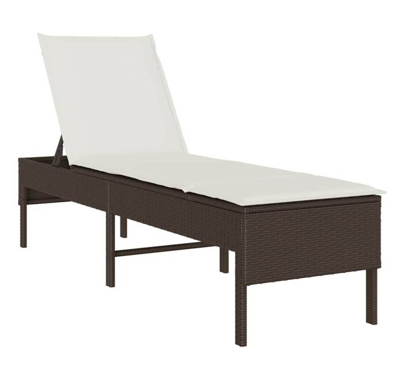 vidaXL Gartenliege Sonnenliege mit Auflage Braun 55x200x44 cm Poly Rattan, 1 St. vidaXL Gartenliege Sonnenliege mit Auflage Braun 55x200x44 cm Poly Rattan, 1 St. von vidaXL