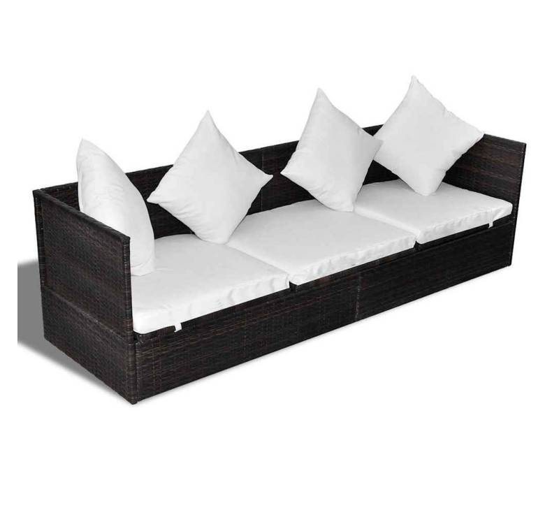 vidaXL Gartenliege Sonnenliege Braun 200 x 60 x 58 cm Poly-Rattan, 1 St. von vidaXL