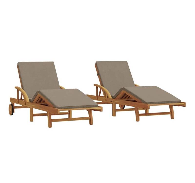 vidaXL Gartenliege Sonnenliege 2 pcs Taupe 200 x 67 x 84cm Massivholz, 2 St. vidaXL Gartenliege Sonnenliege 2 pcs Taupe 200 x 67 x 84cm Massivholz, 2 St. von vidaXL
