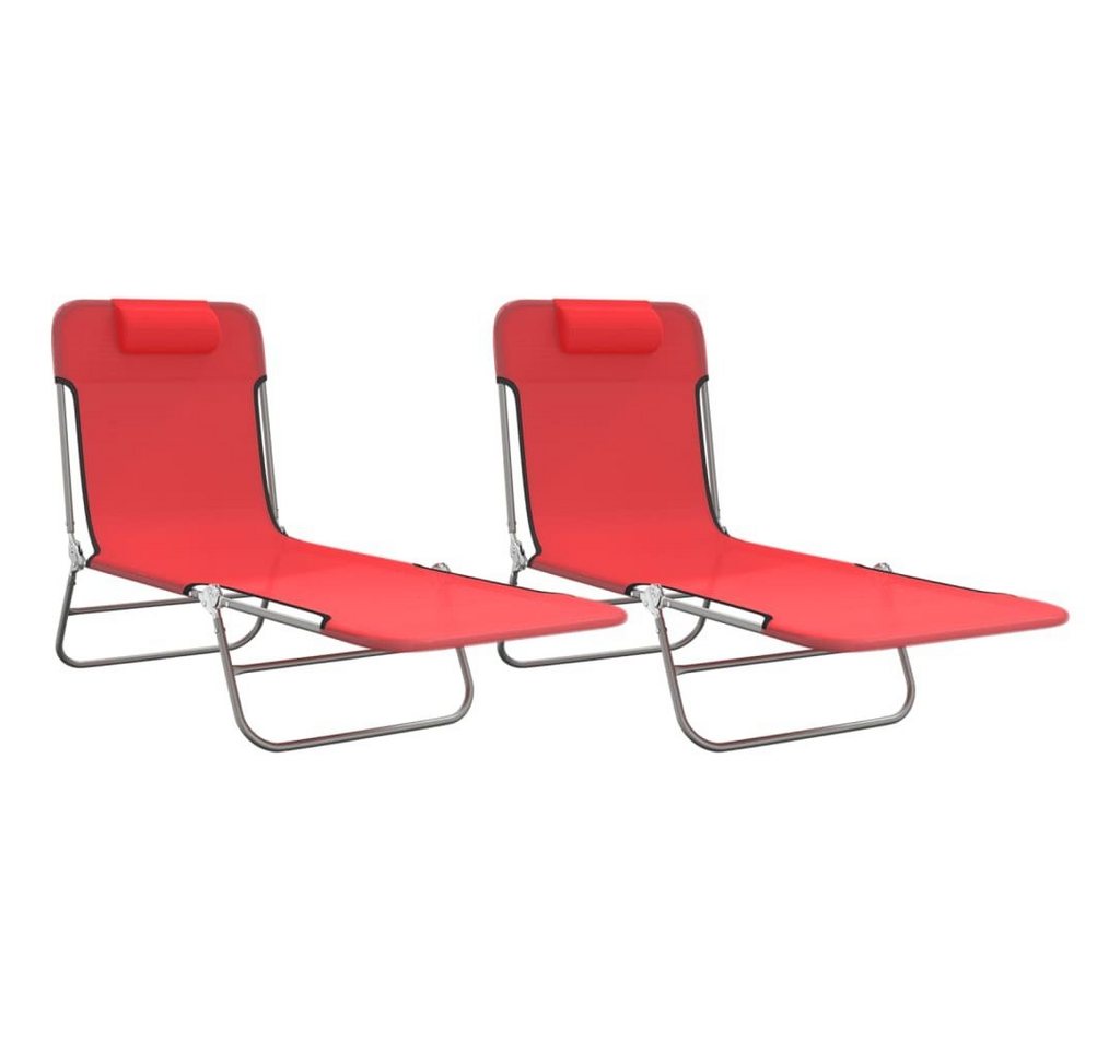 vidaXL Gartenliege Sonnenliegen Klappbar 2 Stk. Rot Textilene und Stahl, 2 St. vidaXL Gartenliege Sonnenliegen Klappbar 2 Stk. Rot Textilene und Stahl, 2 St. von vidaXL