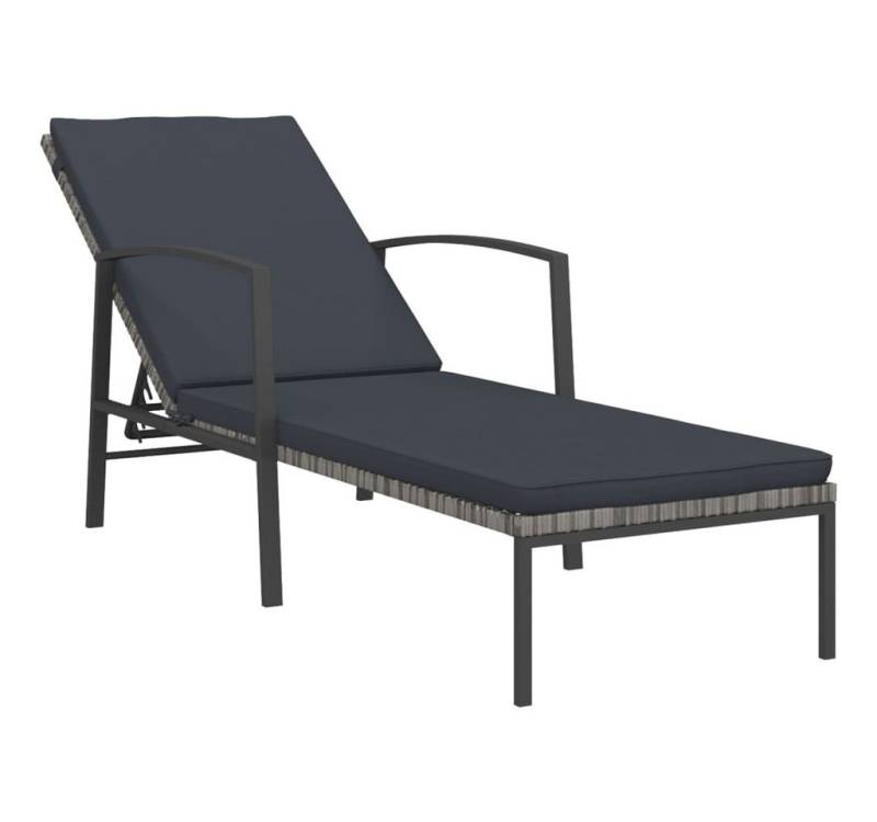 vidaXL Gartenliege, Sonnenliege mit Auflage Poly Rattan Grau vidaXL Gartenliege, Sonnenliege mit Auflage Poly Rattan Grau von vidaXL
