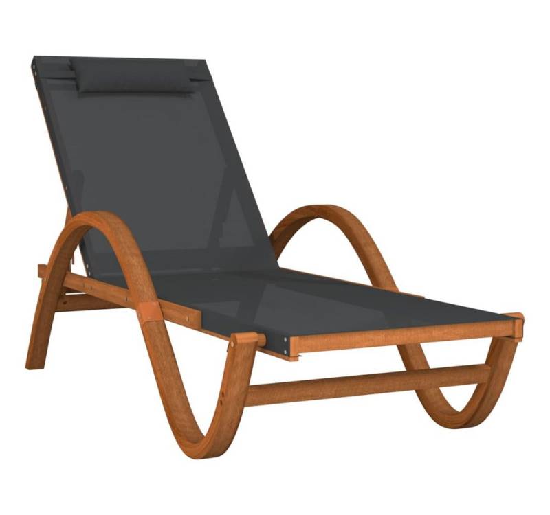 vidaXL Gartenliege, Sonnenliege mit Kissen Grau Textilene und Massivholz Pappel vidaXL Gartenliege, Sonnenliege mit Kissen Grau Textilene und Massivholz Pappel von vidaXL