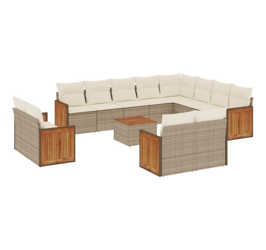 vidaXL Gartenlounge-Set, 13-tlg. Garten-Sofagarnitur mit Kissen Beige Poly Rattan vidaXL Gartenlounge-Set, 13-tlg. Garten-Sofagarnitur mit Kissen Beige Poly Rattan von vidaXL