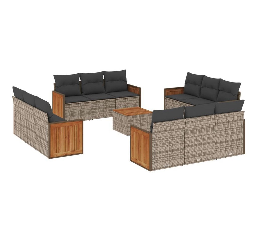 vidaXL Gartenlounge-Set, 13-tlg. Garten-Sofagarnitur mit Kissen Grau Poly Rattan vidaXL Gartenlounge-Set, 13-tlg. Garten-Sofagarnitur mit Kissen Grau Poly Rattan von vidaXL