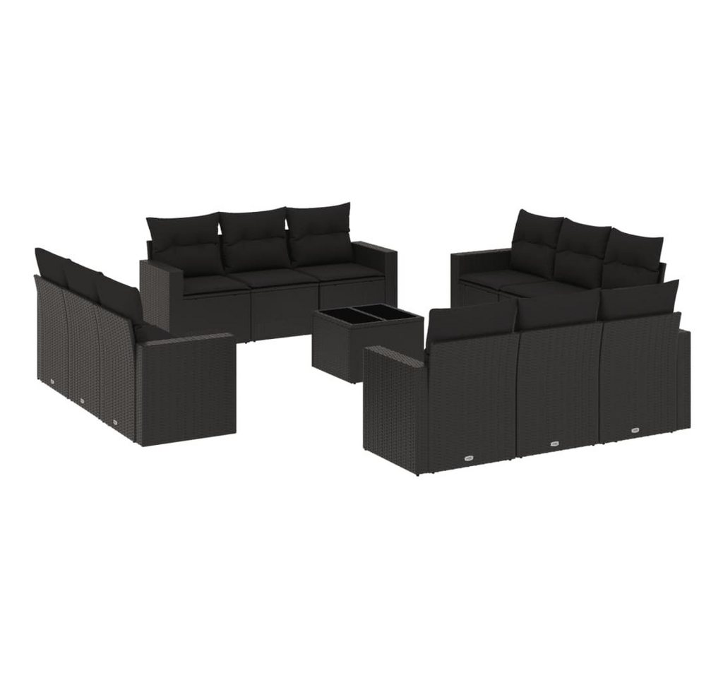 vidaXL Gartenlounge-Set, 13-tlg. Garten-Sofagarnitur mit Kissen Schwarz Poly Rattan vidaXL Gartenlounge-Set, 13-tlg. Garten-Sofagarnitur mit Kissen Schwarz Poly Rattan von vidaXL