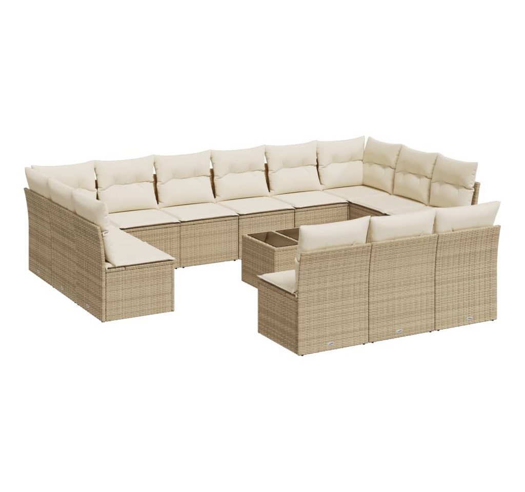 vidaXL Gartenlounge-Set, 14-tlg. Garten-Sofagarnitur mit Kissen Beige Poly Rattan vidaXL Gartenlounge-Set, 14-tlg. Garten-Sofagarnitur mit Kissen Beige Poly Rattan von vidaXL