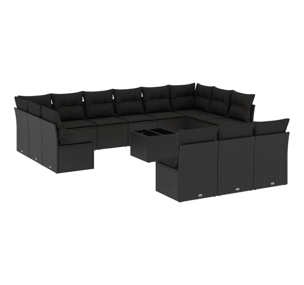 vidaXL Gartenlounge-Set, 14-tlg. Garten-Sofagarnitur mit Kissen Schwarz Poly Rattan vidaXL Gartenlounge-Set, 14-tlg. Garten-Sofagarnitur mit Kissen Schwarz Poly Rattan von vidaXL