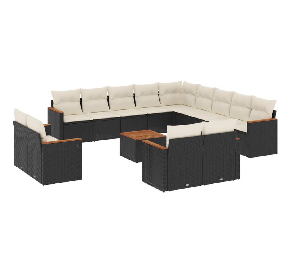 vidaXL Gartenlounge-Set, 14-tlg. Garten-Sofagarnitur mit Kissen Schwarz Poly Rattan vidaXL Gartenlounge-Set, 14-tlg. Garten-Sofagarnitur mit Kissen Schwarz Poly Rattan von vidaXL